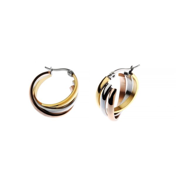 Huggie earrings with 3 colors