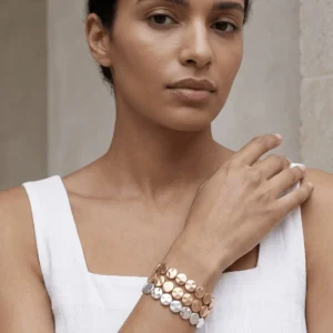 Beaten Metal Pebble-Effect Bracelet