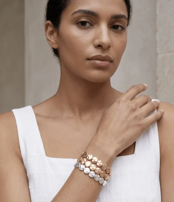 Beaten Metal Pebble-Effect Bracelet
