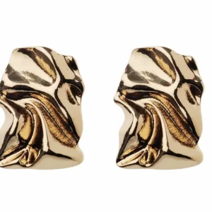 Large Gold-Colour Rectangle Earrings